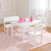 Nantucket Table with Bench and 2 Chair Set, White - Play Tables - 3
