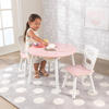 Round Storage Table and 2 Chair Set, Pink/White - Play Tables - 2