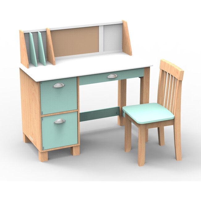 Study Desk with Chair, Mint - Desk Chairs - 1