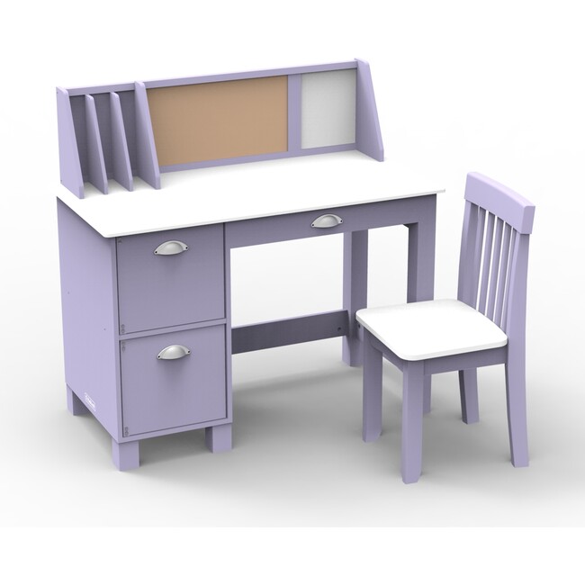 Study Desk with Chair, Lavender