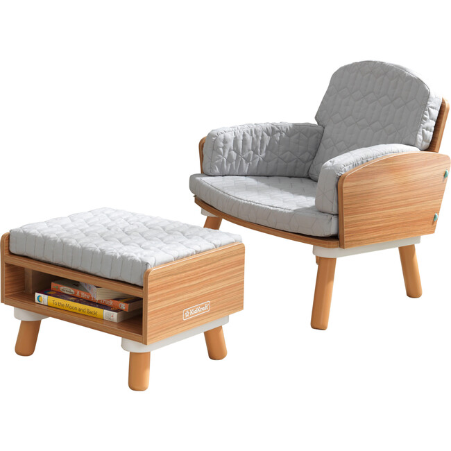 Mid-Century Kid Reading Chair and Ottoman
