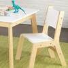 Modern Table and 2 Chair Set, White - Play Tables - 4 - thumbnail