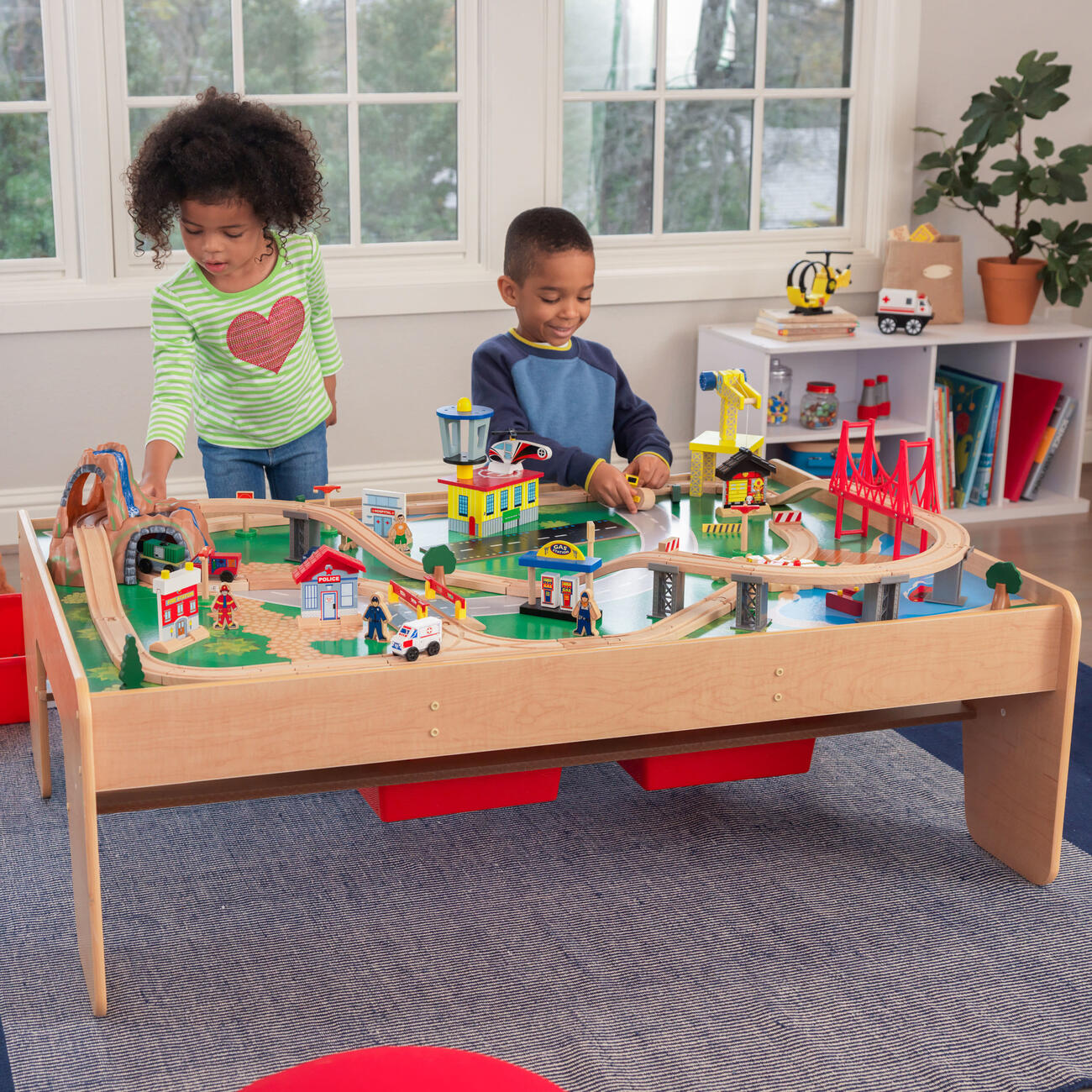 Kidkraft wooden train table best sale