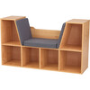 Bookcase with Reading Nook, Natural - Bookcases - 1 - thumbnail