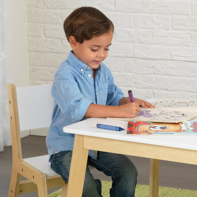 Modern Table and 2 Chair Set White KidKraft Kids Seating Maisonette