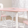 Round Storage Table and 2 Chair Set, Pink/White - Play Tables - 4