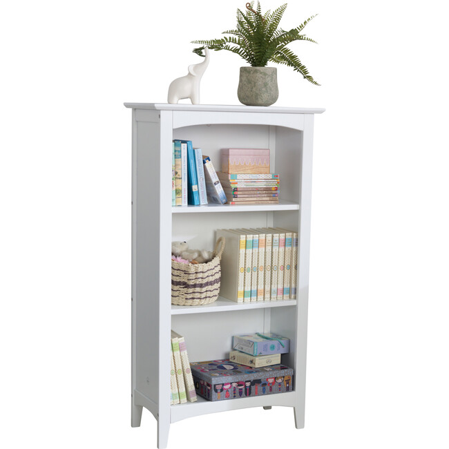 Avalon Three-Shelf Bookcase, White - Bookcases - 1