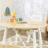 Round Storage Table and 2 Chair Set, Natural/White - Play Tables - 7