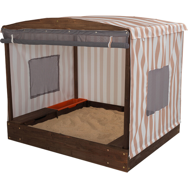 Cabana Sandbox, Beige/White Stripes - Outdoor Games - 1