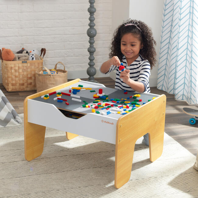 2in1 Activity Table with Board, Gray/Natural KidKraft Play Tables