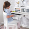 Avalon Desk with Hutch and Chair, White - Desks - 7