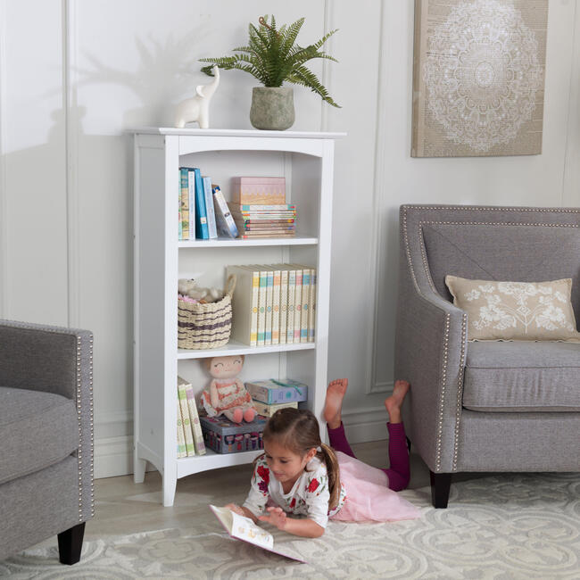 Avalon Three-Shelf Bookcase, White - Bookcases - 3