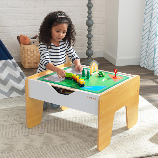 2in1 Activity Table with Board, Gray/Natural KidKraft Play Tables