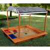 Outdoor Sandbox with Canopy, Navy/White - Outdoor Games - 3