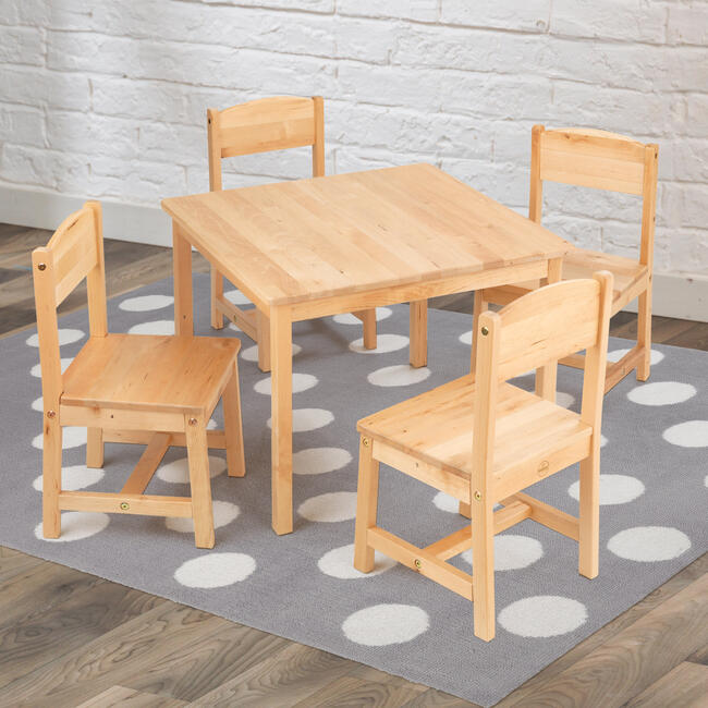 Farmhouse Table & 4 Chair Set, Natural