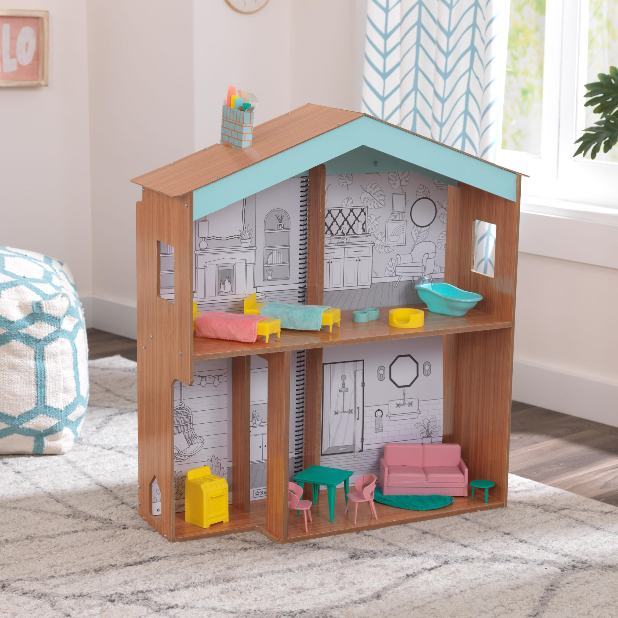 New KidKraft Designed by Me Color Decor Wooden deals Dollhouse