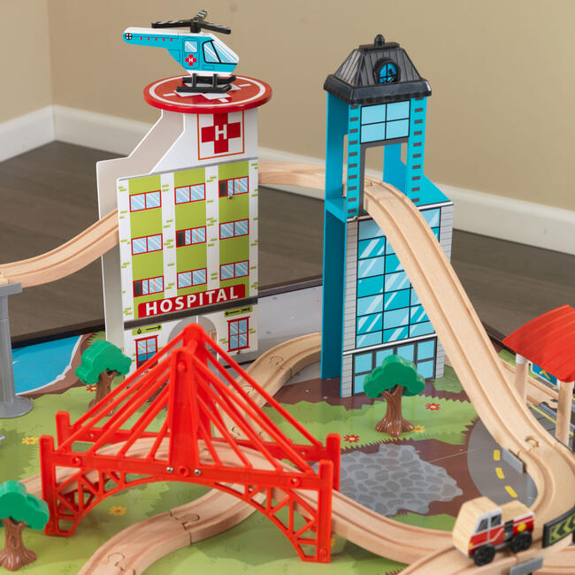 Aero City Train Set & Table, Espresso - Transportation - 7