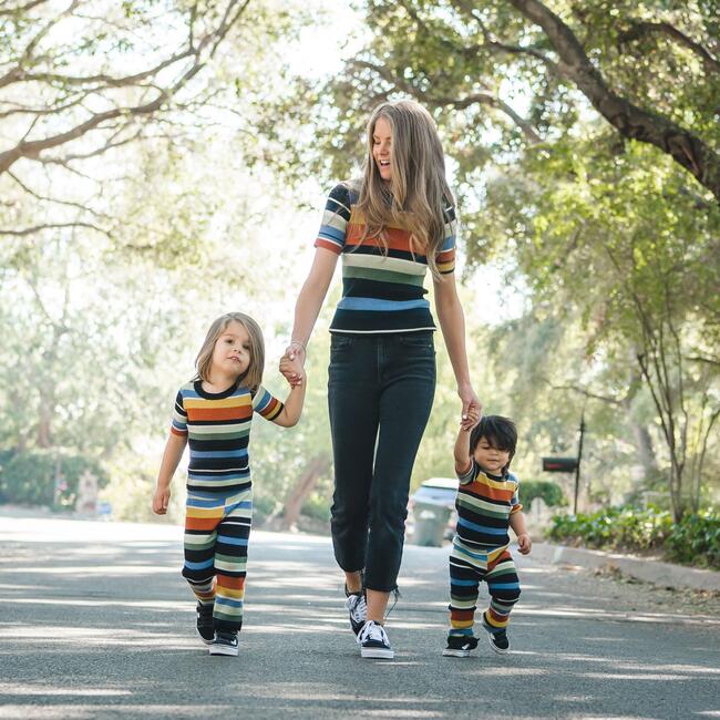 Striped Rib Knit Tee, Multi - Sweaters - 5