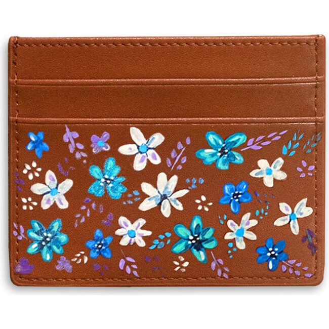 Women's Floral Impressionism Brown Cardholder - Bags - 1
