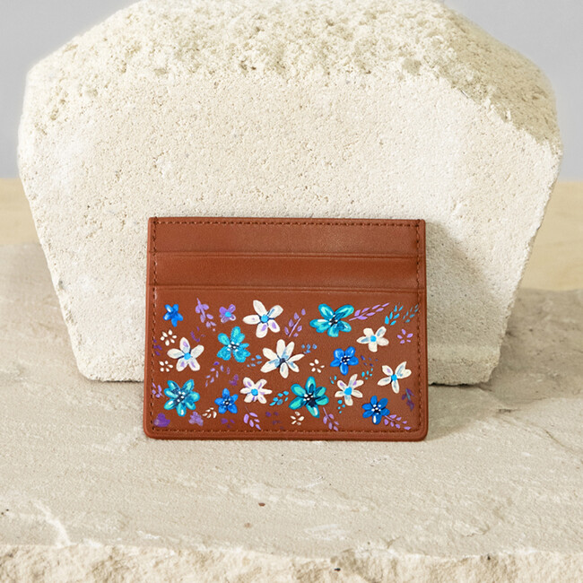 Women's Floral Impressionism Brown Cardholder
