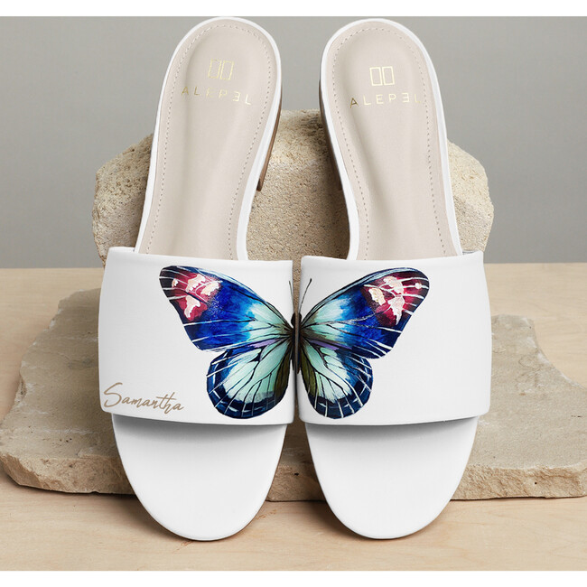 Women's Butterfly Wings White Slide - Sandals - 3