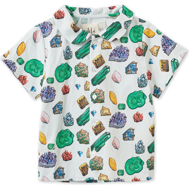 Vild Lab No.12 - Earth Rocks!, Organic Cotton Woven Collared Shirt, Multi - Shirts - 1