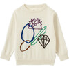 Organic Cotton Intarsia-Knit Pullover, Earth Rocks! Print - Sweaters - 1 - thumbnail