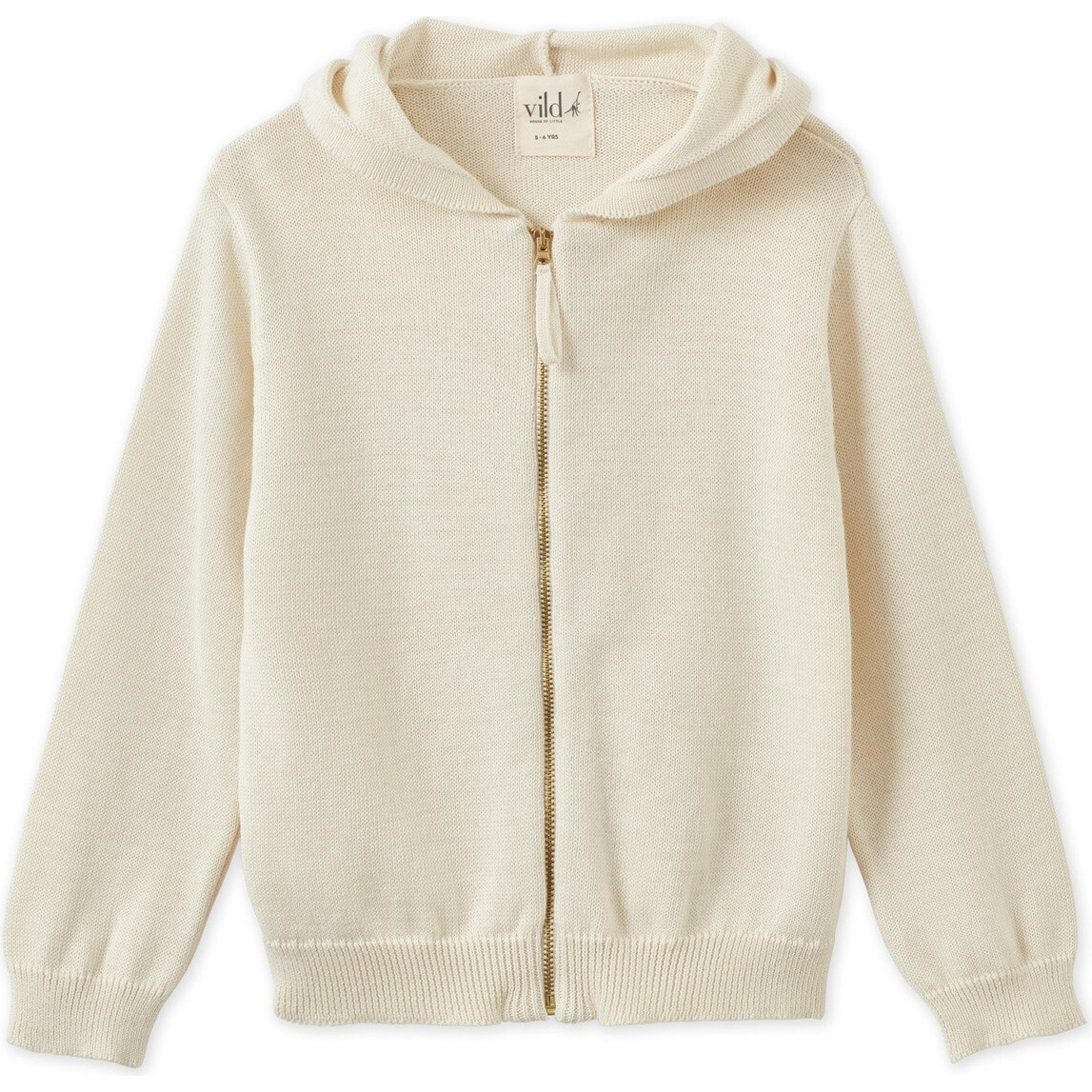 Organic Cotton Knit Cardigan, Ecru - Cardigans - 1