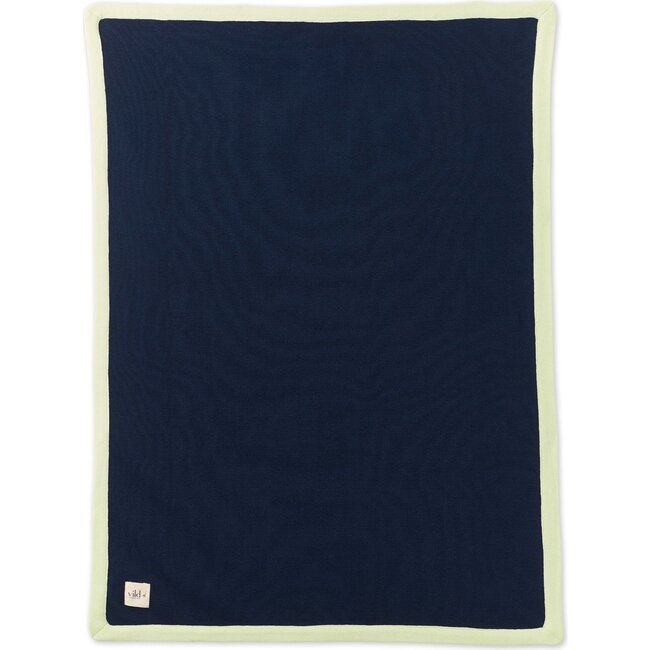 Organic Cotton Knit Blanket, Navy - Other Accessories - 1
