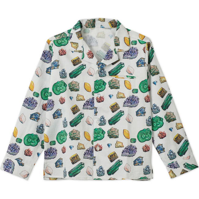 Vild Lab No.12 - Earth Rocks!, Organic Cotton Woven Collared Shirt, Earth Rocks! Print
