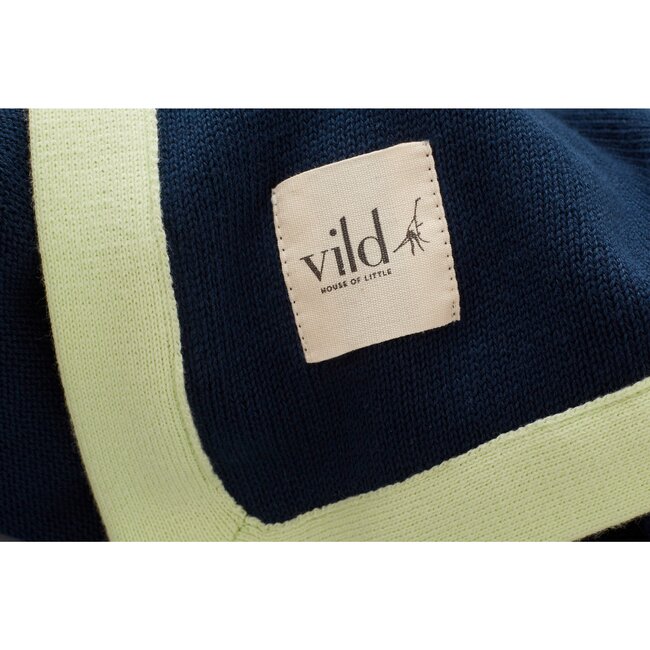 Organic Cotton Knit Blanket, Navy