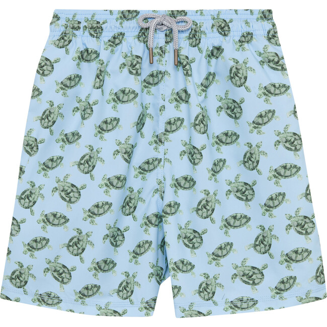 Mens Turtle Swimshort, Blue And Turtle
