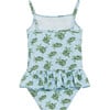 Turtle Peplum Swimsuit, Blue And Turtle - One Pieces - 2