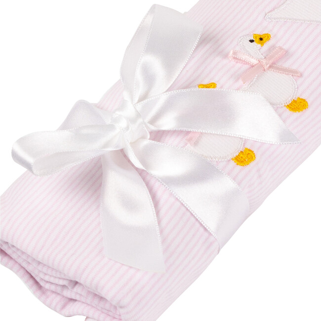 Jemima Blanket, Pale Pink And White Stripe