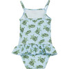 Baby Turtle Peplum Swimsuit, Blue And Turtle - One Pieces - 2