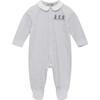 Bunny All In One, Grey Marl And White Stripe - Rompers - 1 - thumbnail