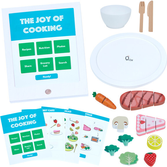 Little Chef Frankfurt Wooden Cutting Accessories, Green - Play Food - 1