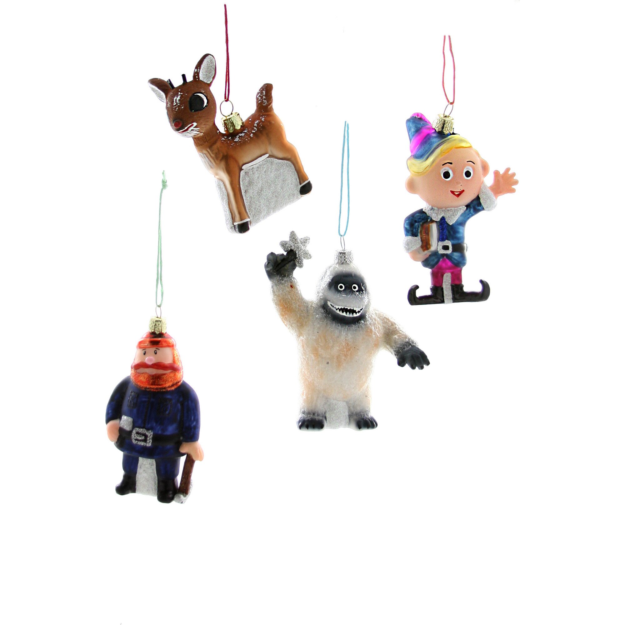 Retro Rudoph Character Ornament Set - Ornaments - 1