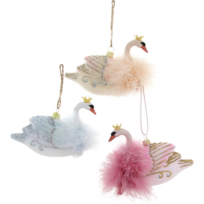 Crowned Swan Ornament Set - Ornaments - 1