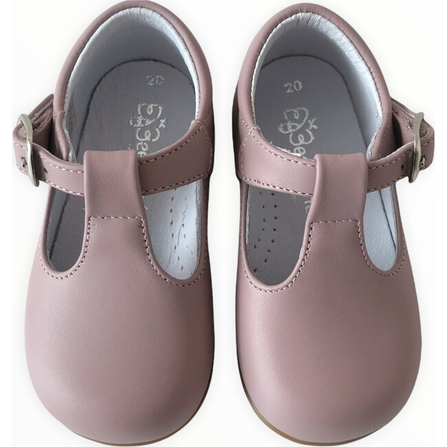 Leather T-Bar Party Shoe, Dusty Rose