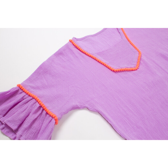 Bell Sleeve Gauze Coverup, Purple