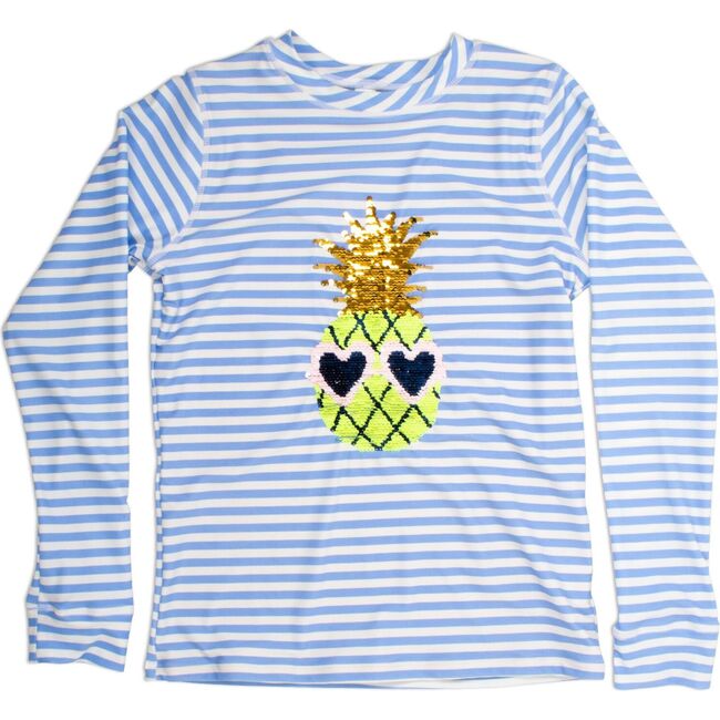 Pineapple Rashguard Set with Reversible Sequins, Blue - Shade Critters ...