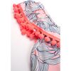 One Shoulder Pom Pom One Piece, Pink Monstera - One Pieces - 2