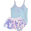 One Piece Swimsuit and Sequin Skirt, Metallic - One Pieces - 1 - thumbnail