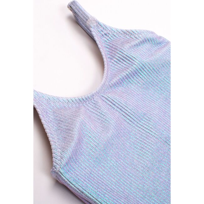 One Piece Swimsuit and Sequin Skirt, Metallic - One Pieces - 2