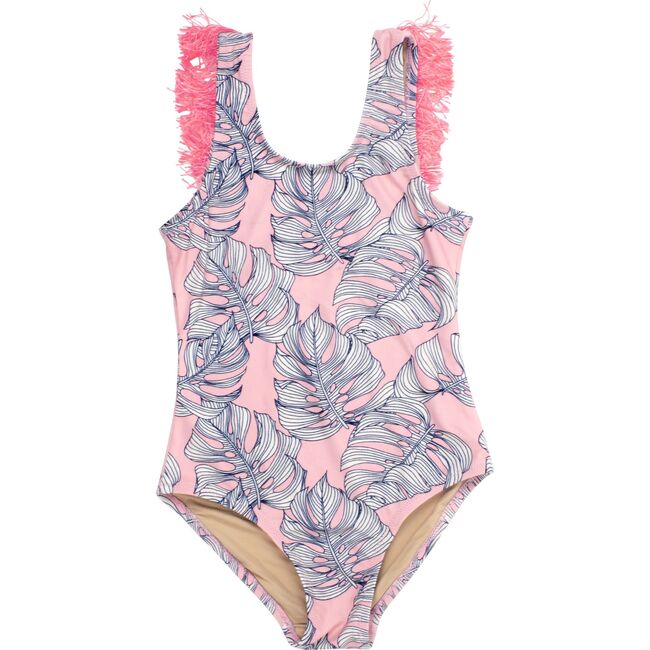 One Piece Fringe Back, Pink Monstera - One Pieces - 1