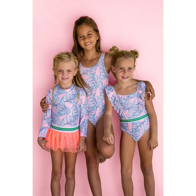 Tutu Rashguard One Piece, Pink Monstera - One Pieces - 2