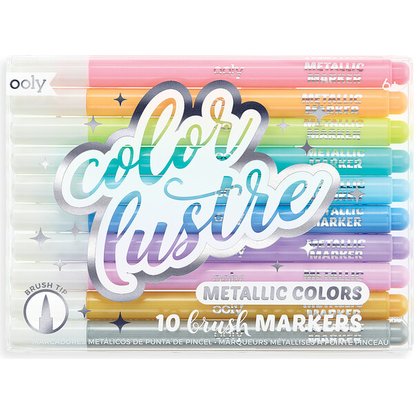 Color Lustre Metallic Brush Markers - OOLY Arts & Crafts | Maisonette