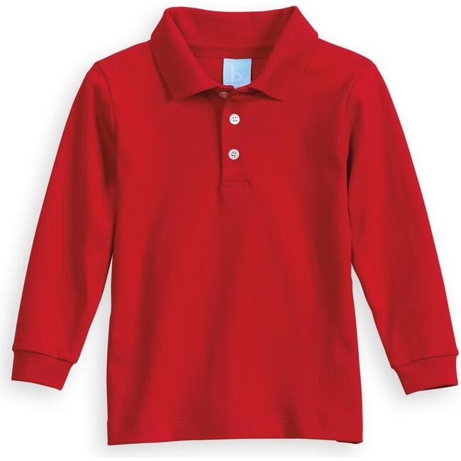 Solid Pima Polo Tee, Red