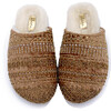 Women's Embellished Shearling Clog, Camel - Slippers - 1 - thumbnail